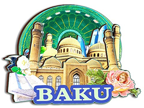 Orlybar Baku Aserbaidschan-Magnet, Kühlschrankmagnet, Holz, 3D-Sehenswürdigkeiten, Reise, Sammlerstück, Souvenirs, Dekoration, handgefertigt, 2