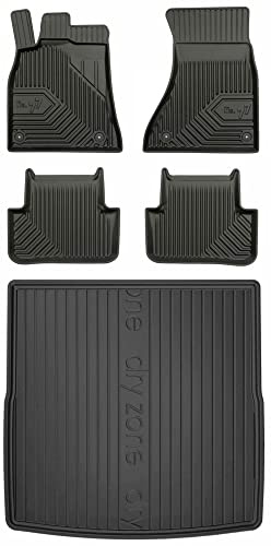 MOTOS Satz Gummifußmatten und Kofferraummatten passend für Audi A4 B8 2007-2015 Kombi Verbessern Sie Ihren Reisekomfort mit Antirutschmatte Auto 3D- Allwetter fußmatten Auto, Schutz vor Verschmutzung