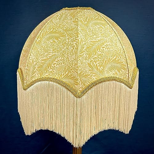 William Morris Larkspur Ochre Parachute Dome Fabric Lampshades Available In 4 Sizes Can Fit Table Lamps Floor Standard Bases Ceiling Light Pendants