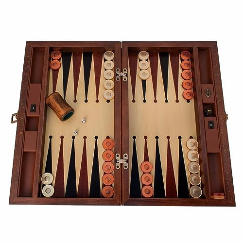 Helena Wood Art, Handgefertigtes Hochwertiges Backgammon Spiel aus Holz, Tavla, 100% Holz, Deluxe Edition, TricTrac, 52 x 32 cm