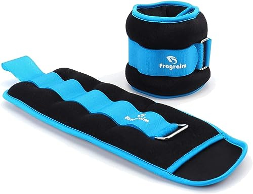 Fragraim Ankle Weights for Women, Men and Kids - 3kg x 2 Strength Training Leg/Wrist/Arm Weight with Adjustable Strap for Pilates, Jogging, Gymnastics, Aerobics, Physical Therapy