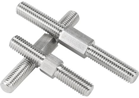 304 Edelstahl Doppelgewindestange M3 M4 M5 M6 M8 M10 M12 M14 M16 Linksgewinde Rechtsgewinde Doppelgewindestangenbolzen (Color : M6x50-1Pcs, Size : A)