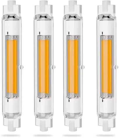 30W R7S LED 118mm Dimmbar Lampen, LED R7S COB Glühbirne Ersatz für 200W 300W J118mm Halogen Leuchtmittel, R7S LED 118mm 15W Glühbirne Warmweiß 3000K 3000LM, 360°Abstrahlwinkel, für Deckenfluter, 4pcs