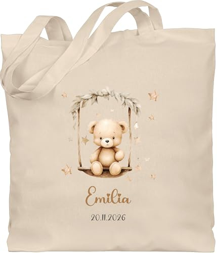 Geschenk mit Namen personalisiert by Shirtracer - Baumwolltasche - Süßer Bär Bären Geschenk mit Name
