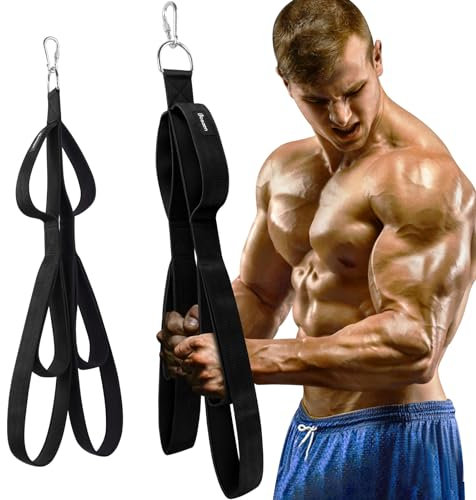 Bosaen Tricep Rope Cable Attachment, Upgraded 3-in-1 Tricep Pull Down Attachment with 3 Lengths of Handles for Triceps, Back & Shoulders, Triceps Extension Straps Gym Equipment for Men & Women