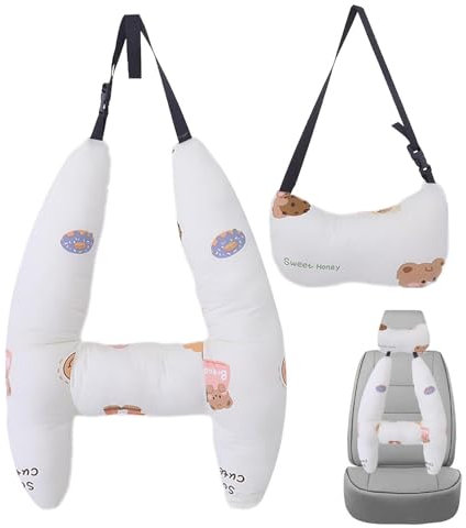 2Stück H-Form Auto Sicherheitsgurt Reisekissen, Kinder Kissen, Nackenkissen Auto, Reise-Lendenkissen Mit Niedlichem Aufdruck, Nackenkissen Für Schlafreisen, Kissen Für Lange Reisen Für Kinder