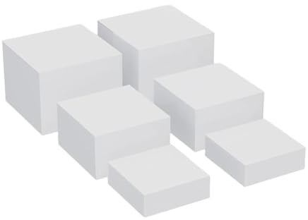 Baoblaze 6X espositori per Alzata in Acrilico Alzata per Alimenti Espositore a cubo Alzata per Buffet a nidificazione per Cosmetici Piante da Dessert Gioielli, Bianco