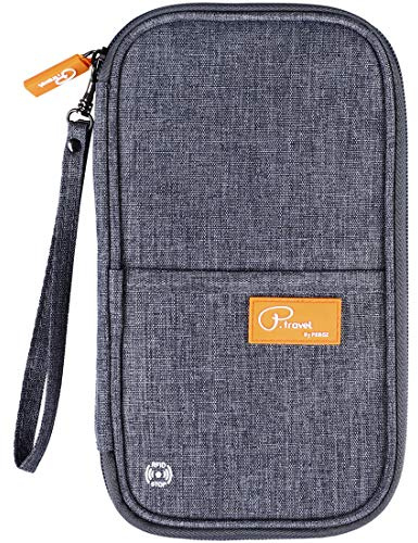 VanFn Reisebrieftasche Familie Reisepasshülle RFID Blocking Reise Dokument Organizer Wasserdicht Urlaub Reisepass Hülle Herren Damen für Personalausweis, Kreditkarten, Flugtickets, Geld, Münzen, B