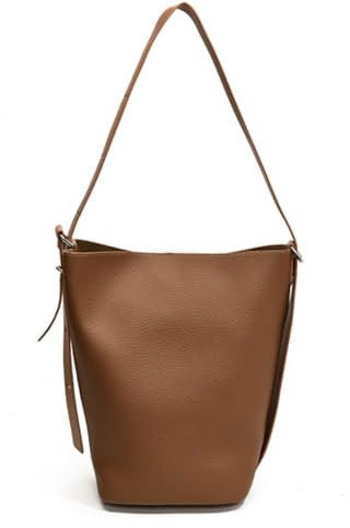 CRGANGZY Beuteltasche for Damen, verstellbarer Riemen, Umhängetasche, veganes Leder mit Innentasche, Handtasche, solide Hobo-Tasche for Geschäftsreisen (braun)