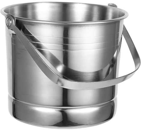 COLLBATH Edelstahl-eiswürfeleimer Kleiner Metalleimer Party-bierkühlbehälter Tragbarer Bar-eiswürfelhalter Edelstahl-eiskübel Für Getränke