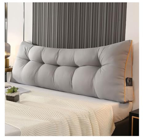 Mswborml E,90x50x15cm/35x20x6in, Luxus Rückenkissen Bett 200cm 180cm 150cm, Groß Lesekissen für Bett und Sofa, Bequemes Rückenkissen mit Praktischem Seitenfach, Lesekissen für Bett und Sofa