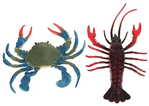 BUGUUYO 2pièces Modèle De Crabe Et Crevette Plastique pour Décoration Aquarium Accessoires Éducatifs De Simulation Jouet Réaliste pour Aquariums Et Terrariums