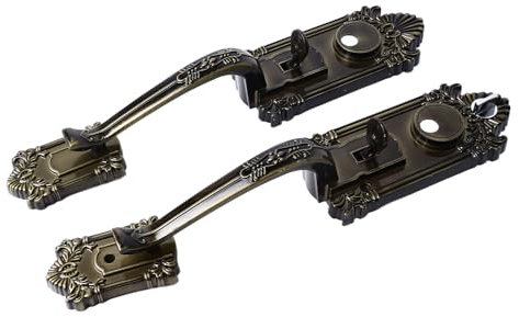 Serrature per porte Vecchio stile Serratura di sicurezza Push Door Lock Maniglia in lega di alluminio Serratura a forma di Grande serratura