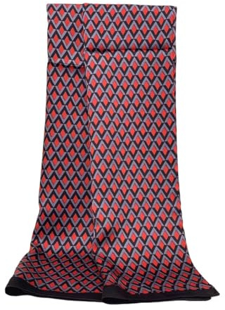 UK_Stone herr 100 % ren silkesscarf vintage klassiskt mönster dubbelskikt tryckt, #8 vinröd, en storlek