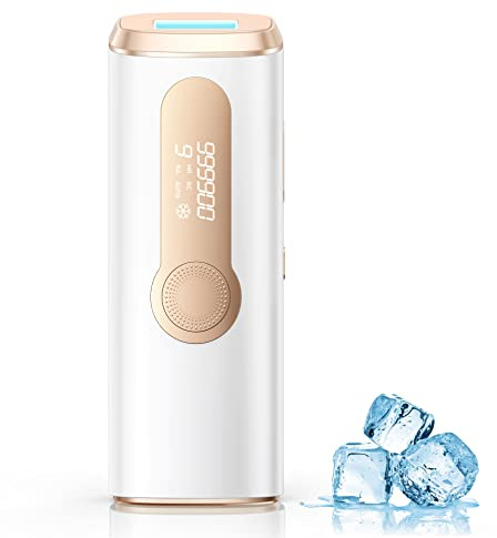 Haarlosy Epilatore Luce Pulsata IPL con Ghiaccio, 3 IN 1 Epilatore Laser per Donna e Uomo, 9 Livelli di Energia Regolabile Adatto a Corpo, Viso, Ascelle, Gambe Sensibili