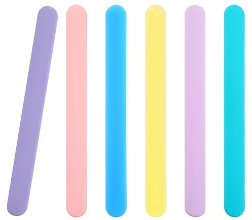 TIESOME 6Pcs Silicone Stir Sticks, Reusable Silicone Popsicle Sticks Tools for Mixing Resin Epoxy Liquid Paint Making Glitter Tumblers
