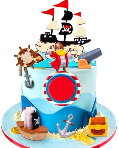 Pirat Geburtstagstorte Dekoration Piraten Geburtstags Party Zubehör | Pirat Geburtstagstorte Dekoration Piraten Geburtstags Party Zubehör Schatztruhe Tortendekoration Piraten Cupcake Picks