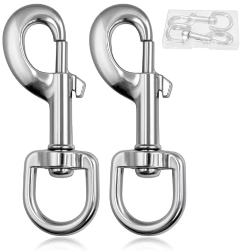 GOLD DEER 2Pcs 3.5 Inch Flag Swivel Snap Clips Hooks Swivel Eye Bolt Snap Hook Flag Clips for Rope Snap Clip with Swivel Eyelet for Diving Pet Leash Key Chain Flag Clothes Line