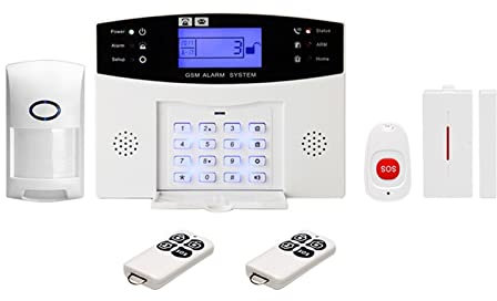 Kit Alarma Casa, Tuya GSM WiFi Sistema de alarma Smart Home ladrón de ladrones 43 3MHz Zona de cable inalámbrica Pir Sensor de movimiento de humo(G)