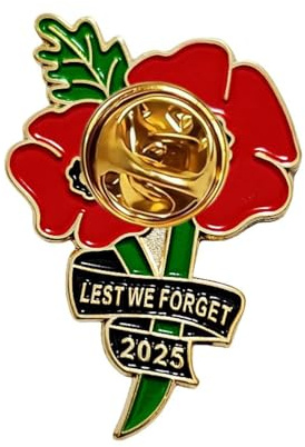 2025 Red Flower Badges Lest We Forget Brooch Gifts Memorabilia