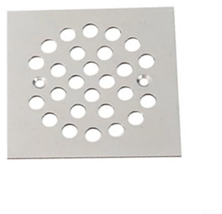 Niceminiwall Cubierta de drenaje cuadrada de acero inoxidable 304 de 10 x 10 cm, rejilla de drenaje de ducha con diseño de tornillo para desagües de 4 a 14 pulgadas en negro plateado dorado (cuadrado