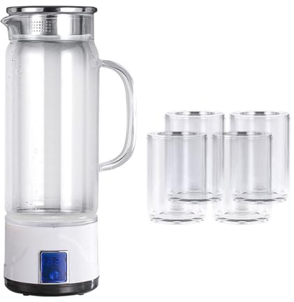 Montesy Botella ionizadora de agua de 1000 ml, electrólisis rápida en 3 minutos, textura de vidrio, adecuada para uso en casa, oficina y viajes