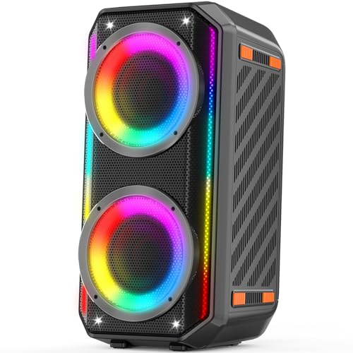 Bluetooth Speaker Wireless, 300W Peak Power Portable Party Speakers | Bluetooth Speakers with Subwoofer, Large Stereo Sound Speaker Loud with Deep Bass, LED Light Show for Party Outdoor Camping