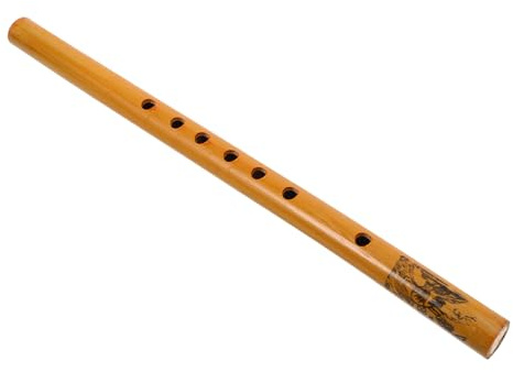 Bambus Vertikalflöte 33cm, 7 Löcher, Flöte für Anfänger | Chinesisch, Flöte für Kinder, Klasse, Gelb, Tragbar, Leicht zu Lernen, Schulanfang Deko
