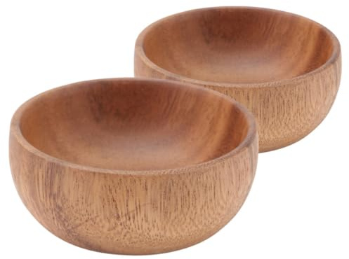 Toyvian Ensemble de 2 Bols à Salade en Bois Élégant, Ustensiles Cuisine Faciles à Nettoyer, Design Simple et Confortable, Cuisine à Domicile ou Hôtel
