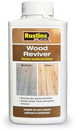 Rustins Wood Reviver 500ml – Restores Dull Surfaces; Revives Weathered Timber with Sustainable Deep-Cleaning Formula for Surface Renewal; Gentle Treatment for Furniture, Doors and Outdoor Areas