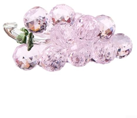 Gettimore Kristall-Trauben-Ornament für Heimdekoration, Handarbeit, violette Trauben, klares Kristall-Weinernte-Design, luxuriöse Wohnzimmerschrank-Dekoration, Weihnachtsgeschenk (Farbe: Violett)