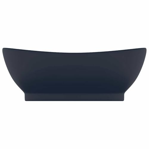 Generico Lavabo con Troppopieno Ovale Blu Scuro Opaco 58,5x39cm Ceramica,Articoli di ferramenta,Prodotti Idraulici,Articoli Idraulici,Lavandini,Lavandini Bagno,Blu,11 kg,146935