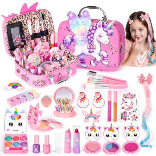 Hohosunlar Set Maquillaje para Niñas, Estuche Maquillaje Niña 3-12 Años