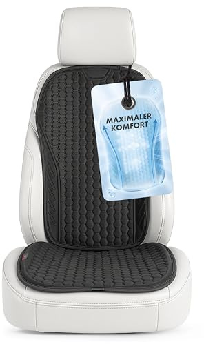 WALSER Cuscino Premium Auto Avero - 1 Protezione Nero, Supporto Ergonomico per Guida Confortevole, 1 Pezzo Imbottitura per Sedili Anteriori, Rivestimento Interno