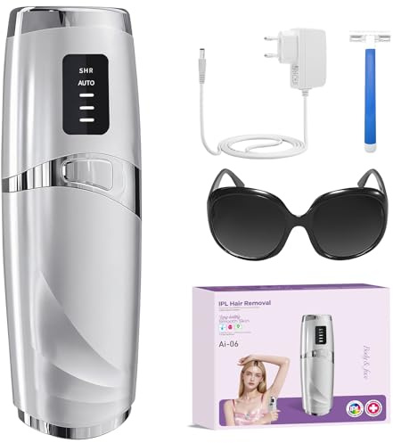 Depiladora Laser, Depiladora Luz Pulsada con Refrigeración, Depiladora Laser IPL, 999,900 Flashes, 3 Niveles de Energía, Luz Pulsada para Mujer y Hombre, Bikini, Axilas, Cara, Bikini y Cuerpo