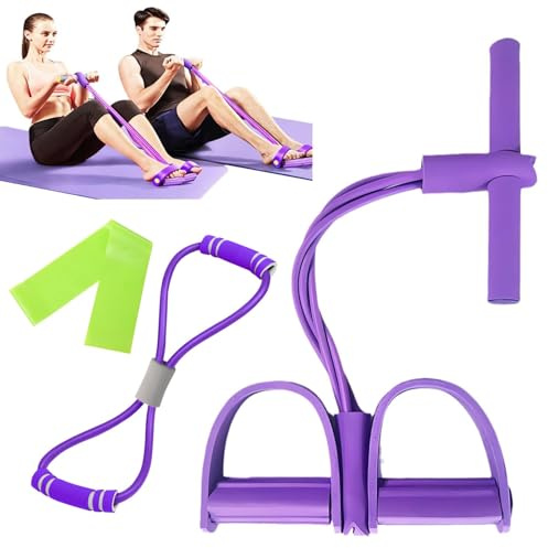 Kinesgsg Corde de Tension Multifonction, Multifonction Corde de Traction élastique avec Figure 8 Bande de Résistance et Bande Elastique, Pedal Resistance Band, Bandes de Résistance à Pédale