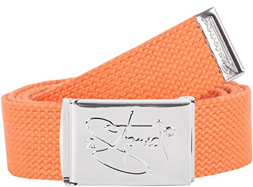2Stoned Hosengürtel Stoffgürtel Orange, Chromschnalle Classic, 3 cm breit für Damen und Herren