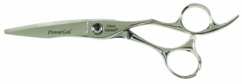 Olivia Garden Powercut 5.50 Forbici in Custodia Nera - Alta Prestazione di Taglio, Lame Convesse, Manico Ergonomico