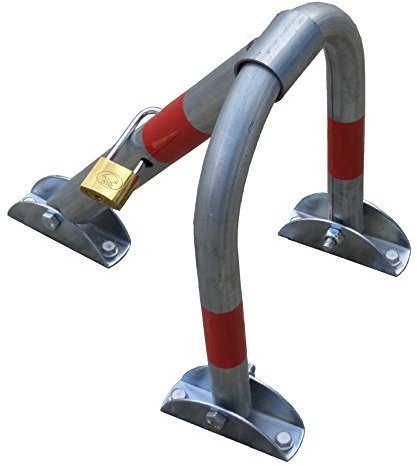 SNS SAFETY LTD Anti Theft, Folding Parking Barrier Lock, Made of Galvanized Steel Tube 32mm, with 3 Leg and Padlock, 28 x 35 cm (Pack of 1)