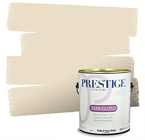 PRESTIGE Paints Interior Paint and Primer In One, 1-Gallon, Semi-Gloss, Comparable Match of Benjamin Moore* Barely Beige *