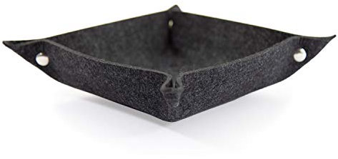 Oblique Unique® Filzschale mit Druckknöpfen als Schlüsselablage Ablage für Kleingeld Smartphone DIY Dekoschale Dunkelgrau Weinrot Weissgrau Grün - Farbe wählbar (Dunkelgrau)