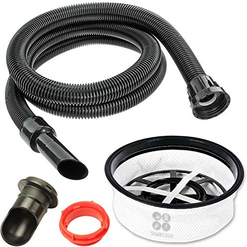SPARES2GO 2.6m Hose Pipe, 12 Round Cloth Filter, Screw Neck/Nose Connector and Bag Holder for Numatic Henry James Hoover Vacuum Cleaner