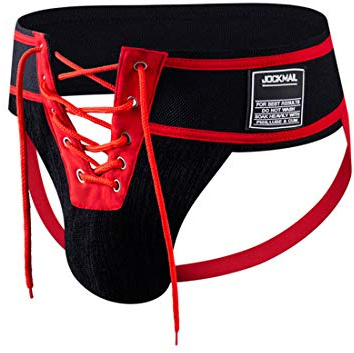 Jockmail Suspensoir sexy pour homme avec large ceinture confortable - Rouge - Medium