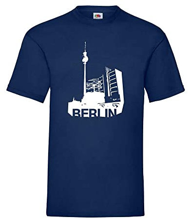 Alexanderplatz in Berlin Männer T-Shirt Navy 3XL