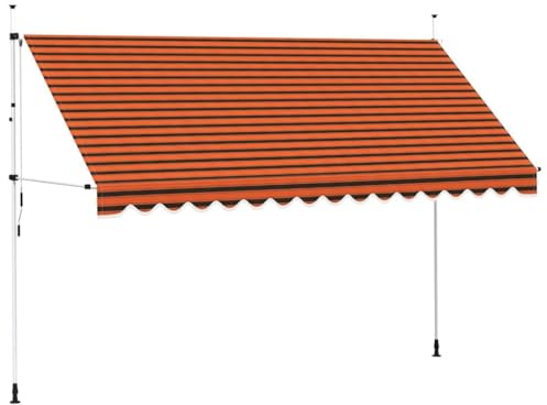 vidaXL Markise Einziehbar Handbetrieben Wasserabweisend Klemmmarkise Balkonmarkise Sonnenschutz Terrasse Balkon Garten 400cm Orange Braun