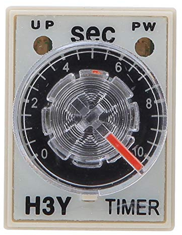 Walfront Relé de tiempo ajustable H3Y-2, temporizador eléctrico 0-10s, módulo de relé de tiempo de 8 pines para electrodomésticos (24 VDC)