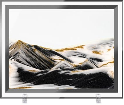 Coitak Bewegtes Sandkunstbild, dynamisches Sandbild, goldene Desktop-Sandkunst für Heimdekoration und Büro