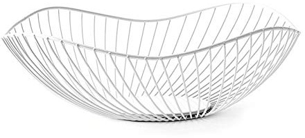 Corbeille à fruits en métal - 1 pièce - Corbeille à fruits - Soudée à la main - Antidérapante - Forte capacité de charge - Pour fruits, légumes, petits objets - Décoration (blanc)