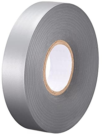 sourcing map Aislante Cinta 25mm Ancho 26M Largo 0,26mm Grueso PVC Eléctrica Cinta Gris
