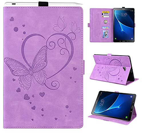 Auslbin Hülle für Galaxy Tab A 2016, PU Leder Auto Schlaf/Aufwach Schutzhülle mit Stand Case für Samsung Galaxy Tab A6 10.1 Hülle 10.1 Zoll SM-T580/SM-T585, Lila